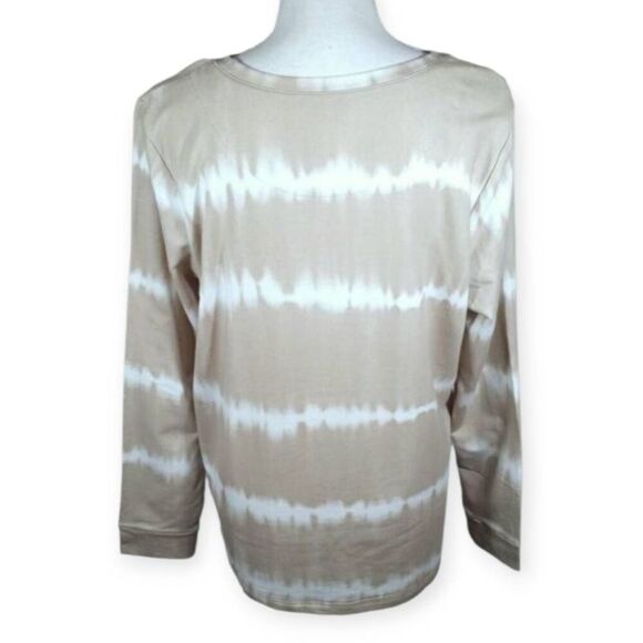 DENIM & CO. BEIGE & WHITE TIE DYE PULLOVER SZ.M EUC. - Picture 4 of 6